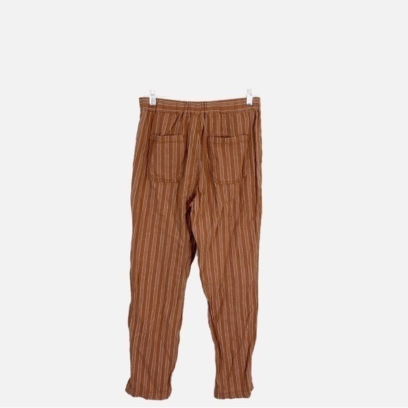 Anthropologie XS Linen‎ Blend Relaxed Fit Pants Orange Striped - Picture 5 of 11